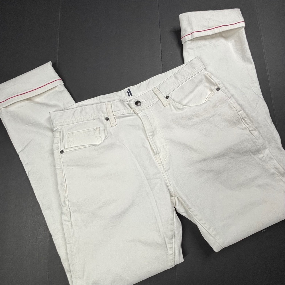 Johnny-O Atlas Mens White Slim Straight Stretch Jeans 34x34 Summer Cotton EUC